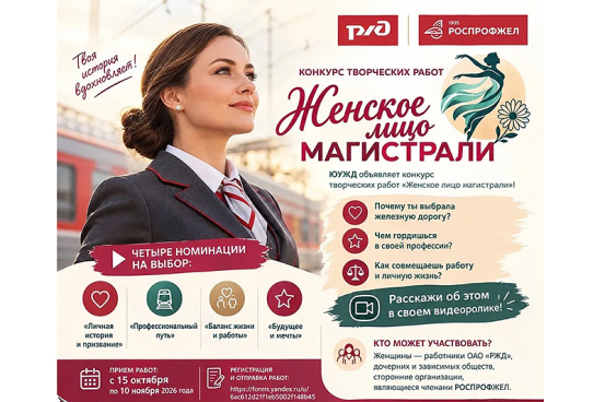 ЮУЖД объявляет конкурс «Женское лицо магистрали»